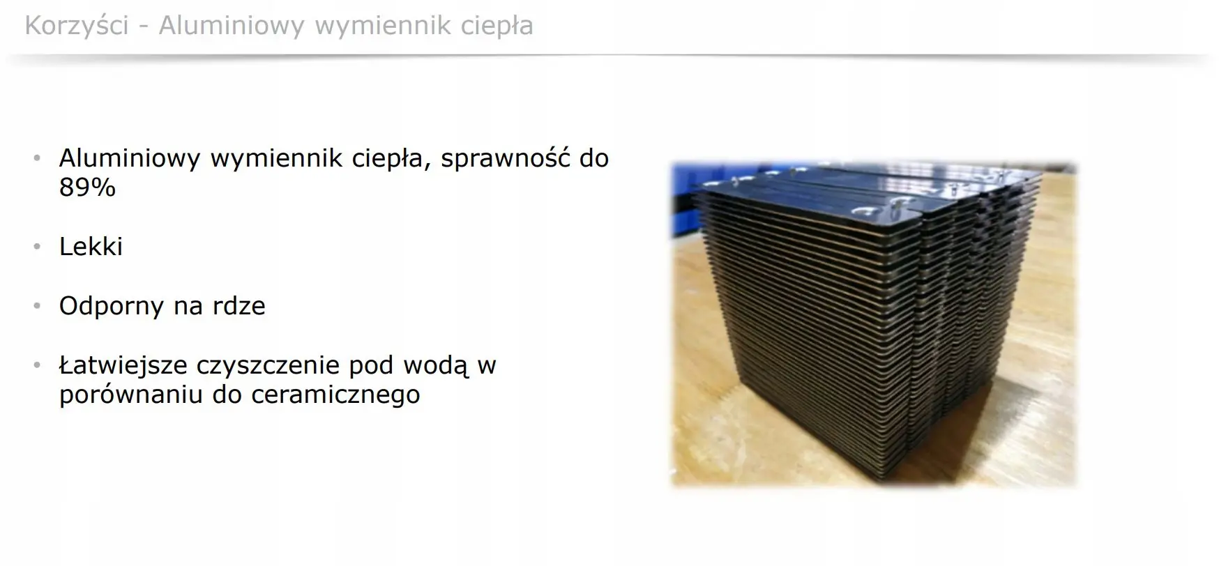 Aluminiowy wymiennik ciepła